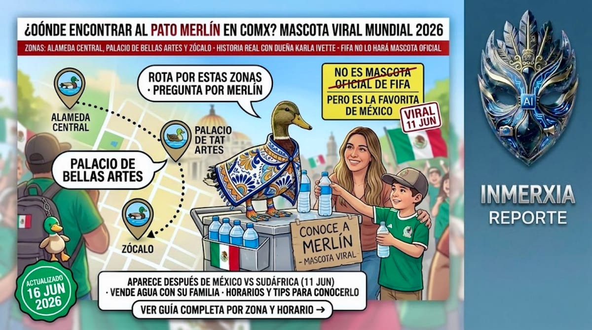 ¿Dónde encontrar al pato Merlín en CDMX? Mascota viral Mundial 2026