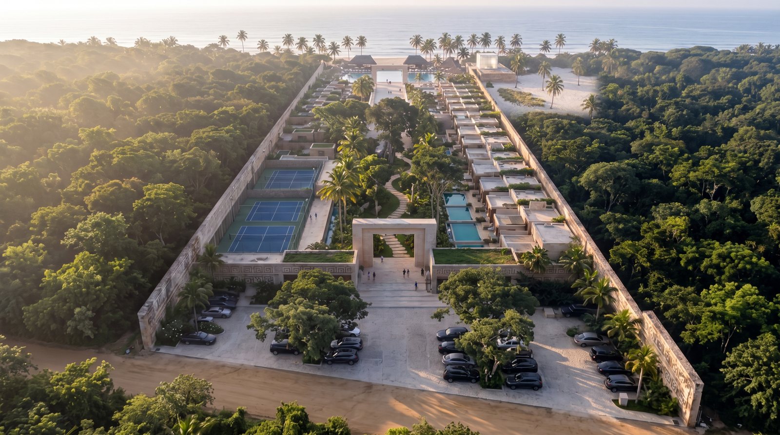 The finished oceanfront development