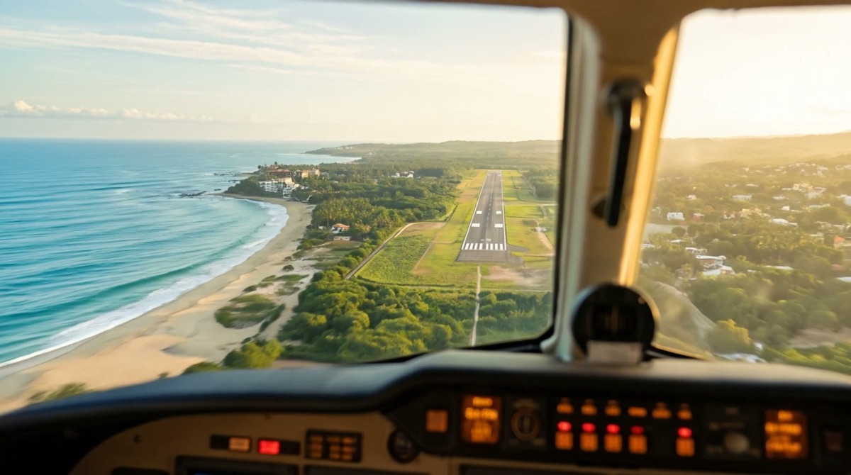 Flying in to the coast